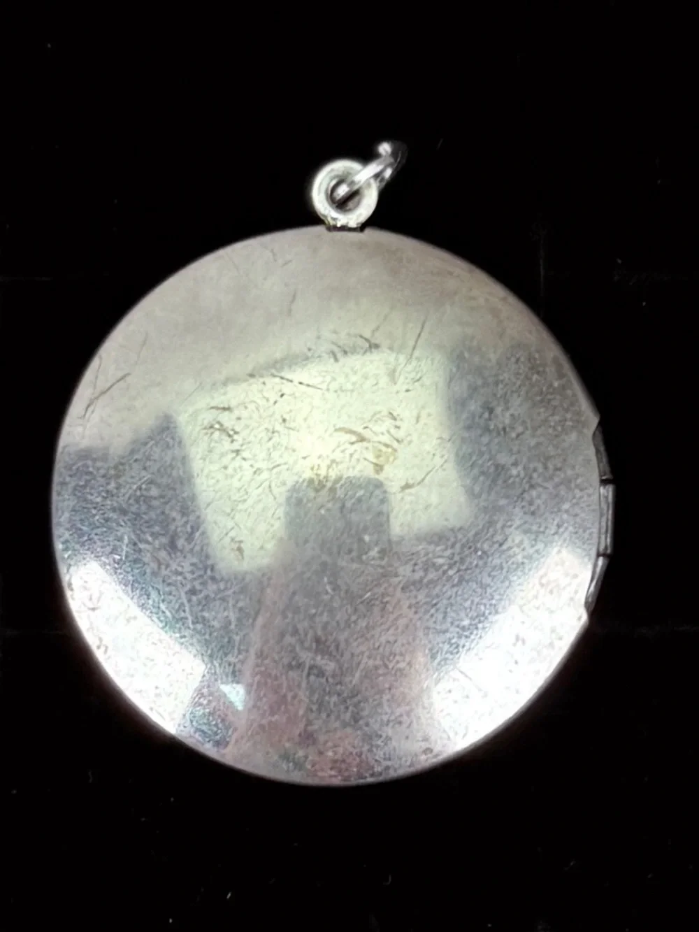 Vintage silvertone aged cutout locket pendant + Free 16” cord necklace
